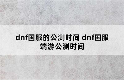 dnf国服的公测时间 dnf国服端游公测时间